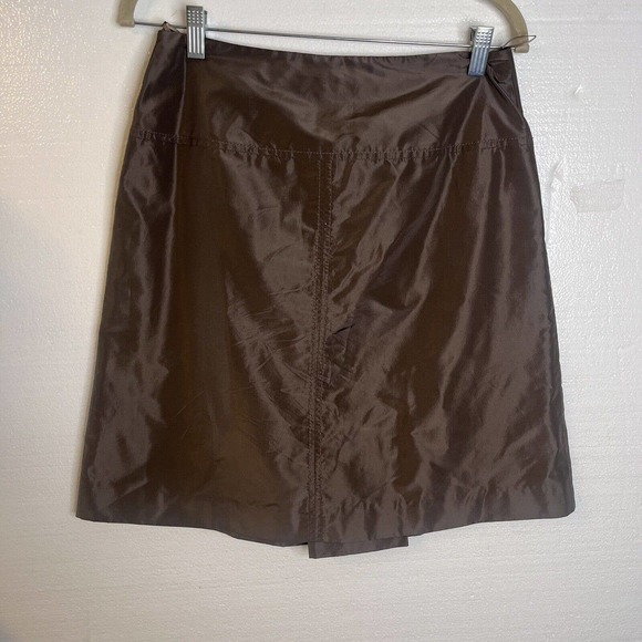 NWT J Crew Grey Taffeta A Line 100% Silk Pleat Front Skirt size 4 - Picture 6 of 6